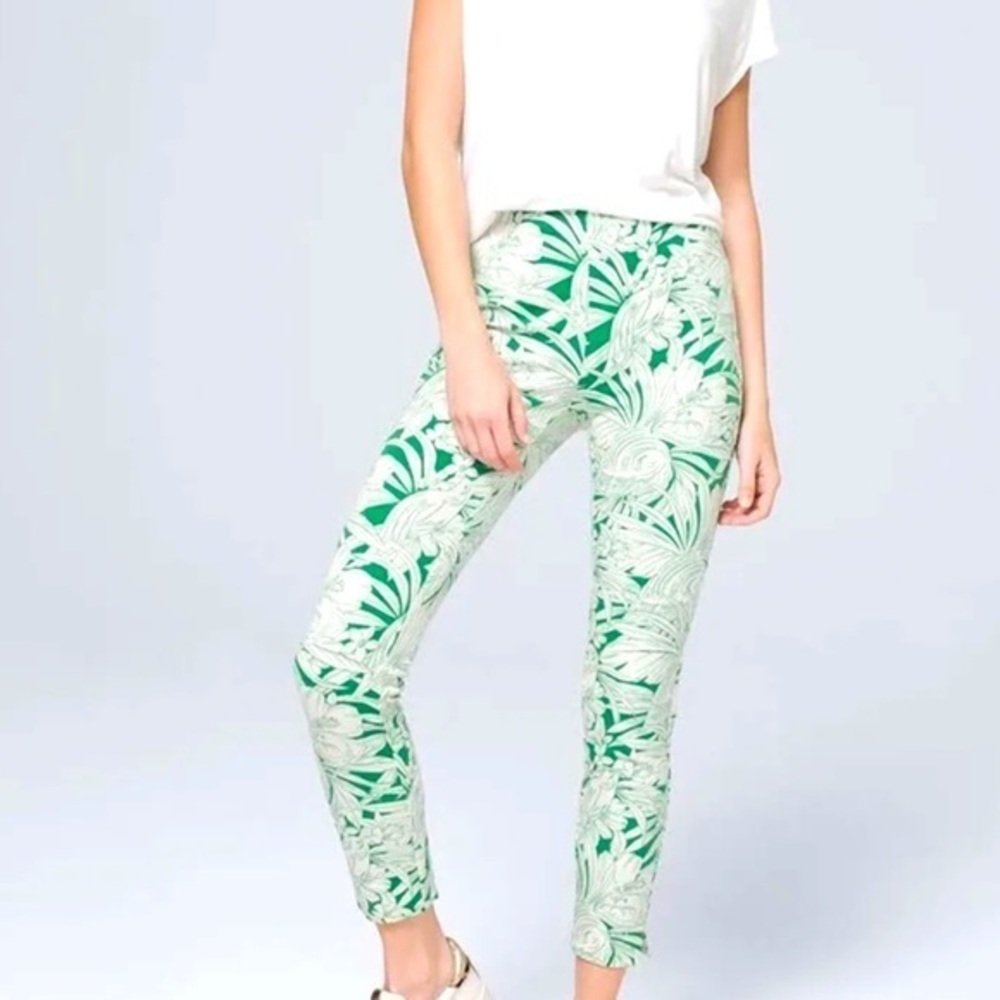 WHBM Tropical Print Skinny Crop Pants SZ 4